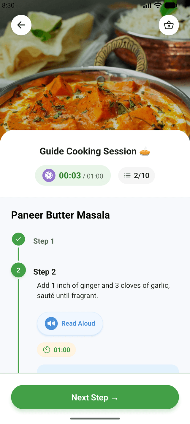CookQuest cooking session